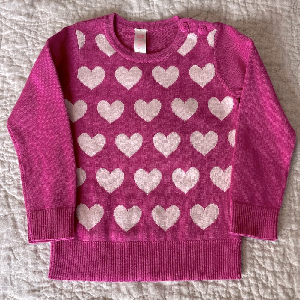 Like New Cherokee Pink Sweater with Hearts